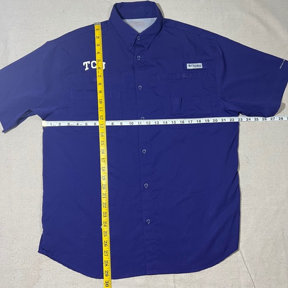 Columbia PFG TCU Tamiami S/S Shirt Mens Purple Button Up Vented Fishing *L - Picture 8 of 10